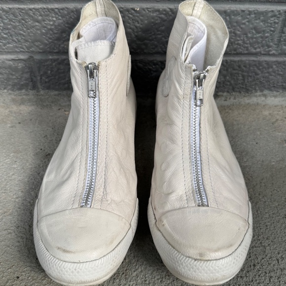 Converse x Guidi Women’s White Leather Zip-Up High-Top Sneakers - Picture 3 of 14